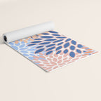Modern, Floral Prints, Orange and Blue Yoga Mat Gallery Image 2