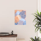 Modern, Floral Prints, Orange and Blue Poster Gallery Image 2