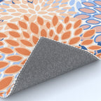Modern, Floral Prints, Orange and Blue Rug Gallery Image 4