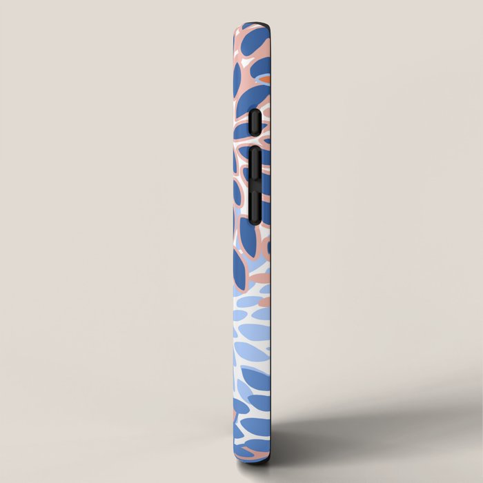 Modern, Floral Prints, Orange and Blue iPhone Case Gallery Image 2