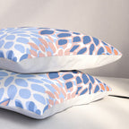 Modern, Floral Prints, Orange and Blue Pillow Sham Gallery Image 3