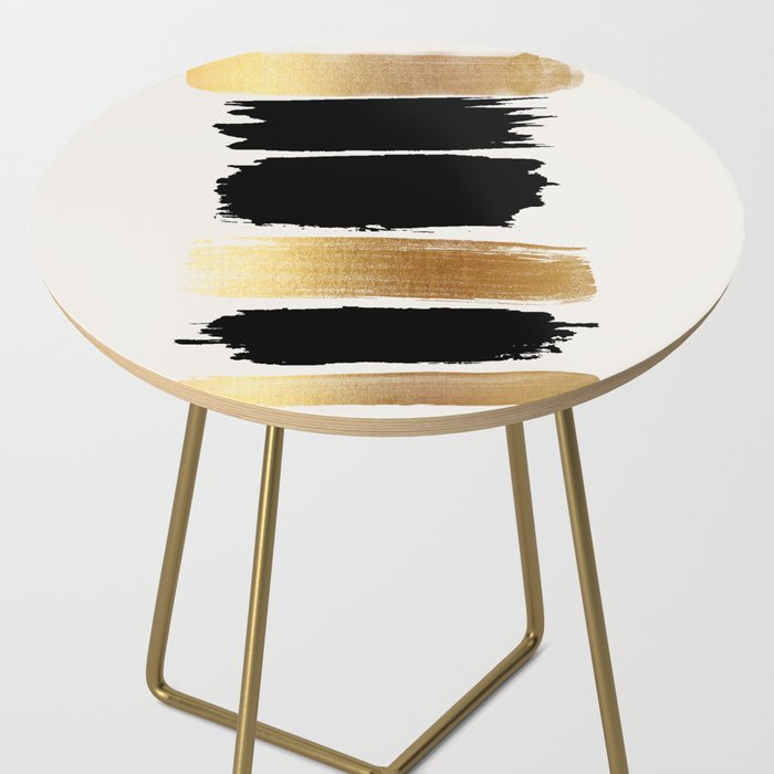 Brush Strokes (Black/Gold) Side Table Gallery Image 2