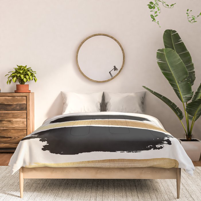 Brush Strokes (Black/Gold) Comforter Gallery Image 3