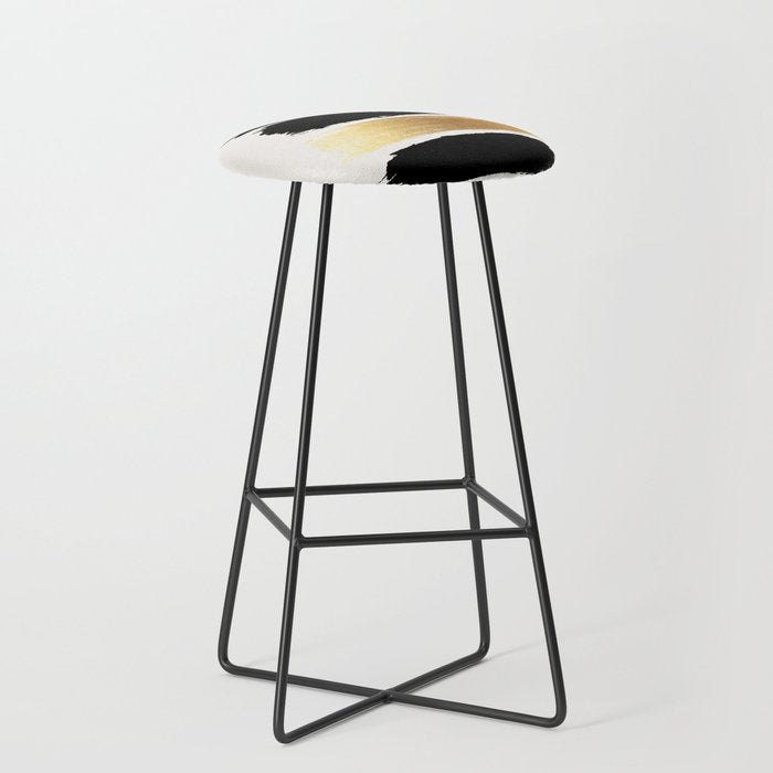 Brush Strokes (Black/Gold) Stool Gallery Image 1