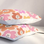 Retro Smiley Flowers Pattern Pillow Sham Gallery Image 3