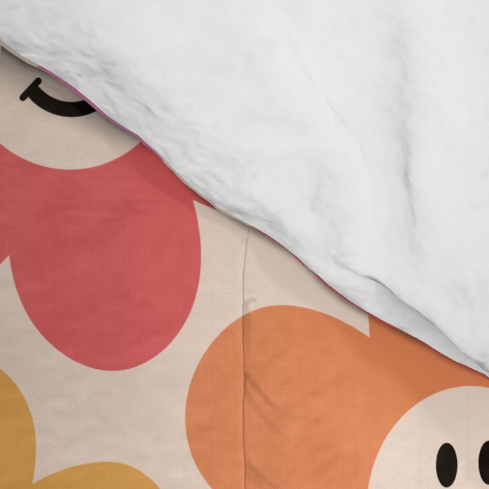 Retro Smiley Flowers Pattern Comforter Gallery Image 4