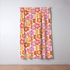 Retro Smiley Flowers Pattern Window Curtain Gallery Image 3