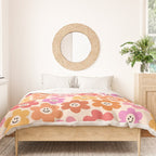 Retro Smiley Flowers Pattern Duvet Cover Gallery Image 3