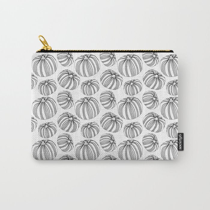 Black and white pumpkin vegetable pattern Carry All Pouch Gallery Image 1
