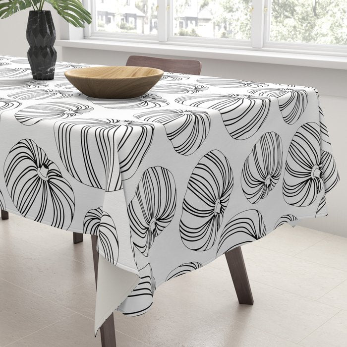 Black and white pumpkin vegetable pattern Tablecloth Gallery Image 3