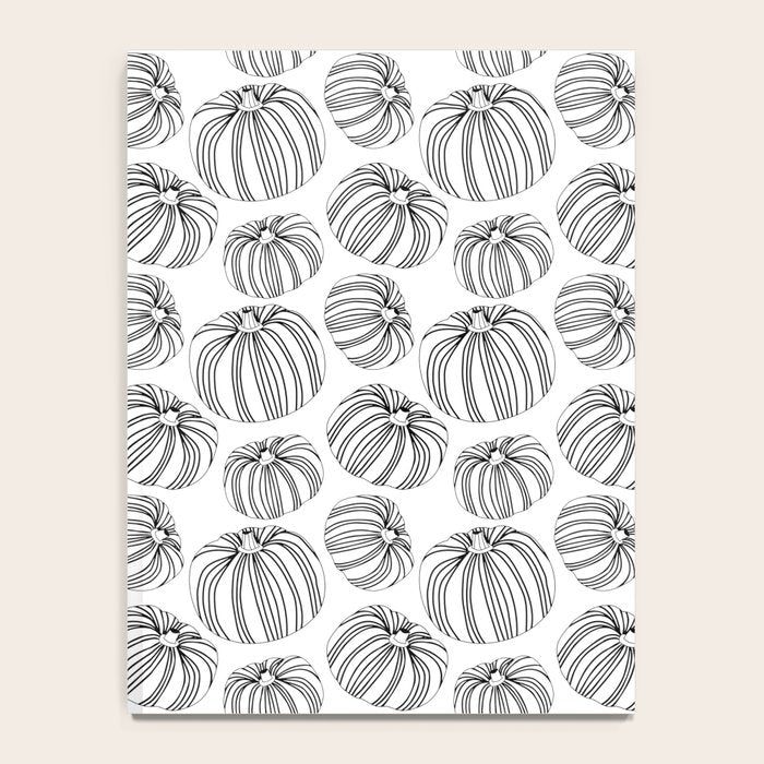 Black and white pumpkin vegetable pattern Notebook Gallery Image 4