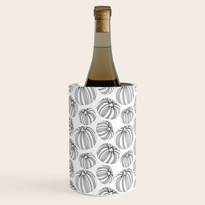 Black and white pumpkin vegetable pattern Wine Chiller Gallery Image 1