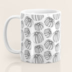 Black and white pumpkin vegetable pattern Coffee Mug Gallery Image 3