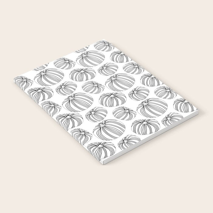 Black and white pumpkin vegetable pattern Notebook Gallery Image 1