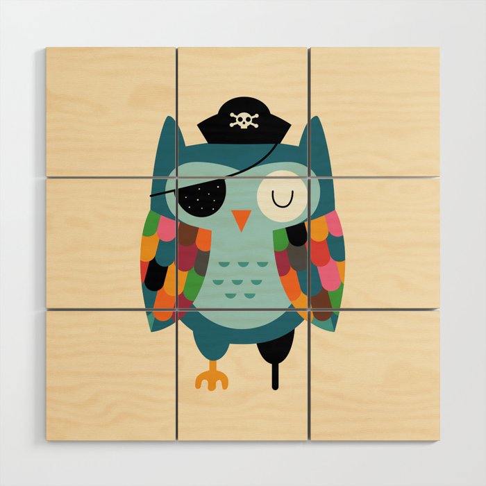 Captain Whooo Wood Wall Art Gallery Image 1