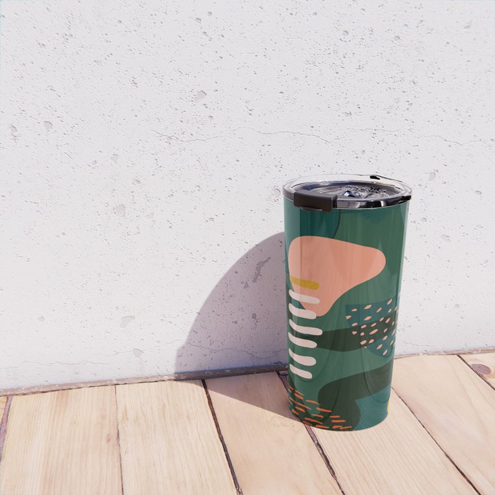 mid century shapes garden party Travel Mug Gallery Image 4