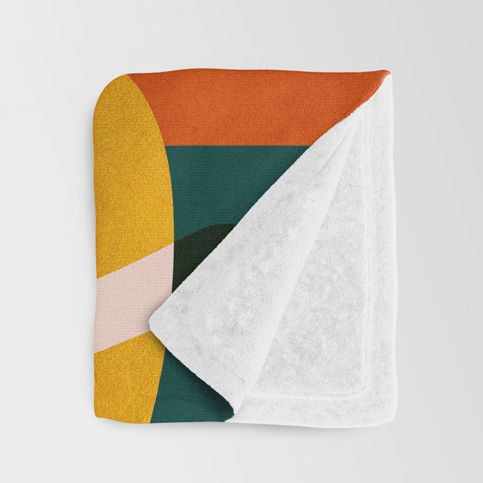 mid century shapes garden party Throw Blanket Gallery Image 3
