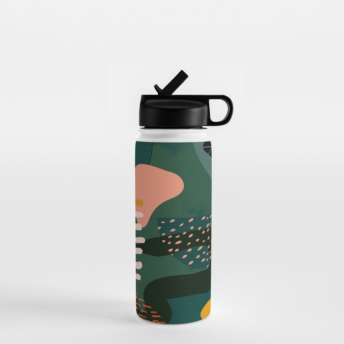 mid century shapes garden party Water Bottle Gallery Image 1