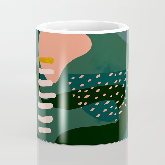 mid century shapes garden party Coffee Mug Gallery Image 4