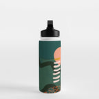 mid century shapes garden party Water Bottle Gallery Image 3