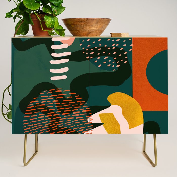 mid century shapes garden party Credenza Gallery Image 1