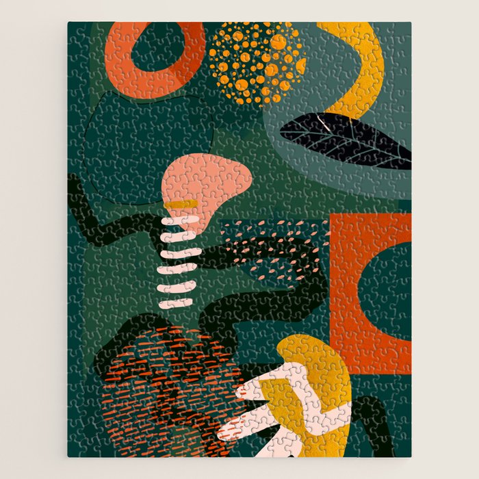 mid century shapes garden party Jigsaw Puzzle Gallery Image 1