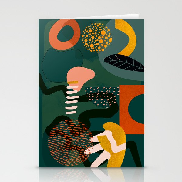 mid century shapes garden party Stationery Card Gallery Image 2