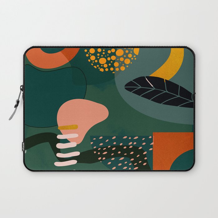 mid century shapes garden party Laptop Sleeve Gallery Image 1