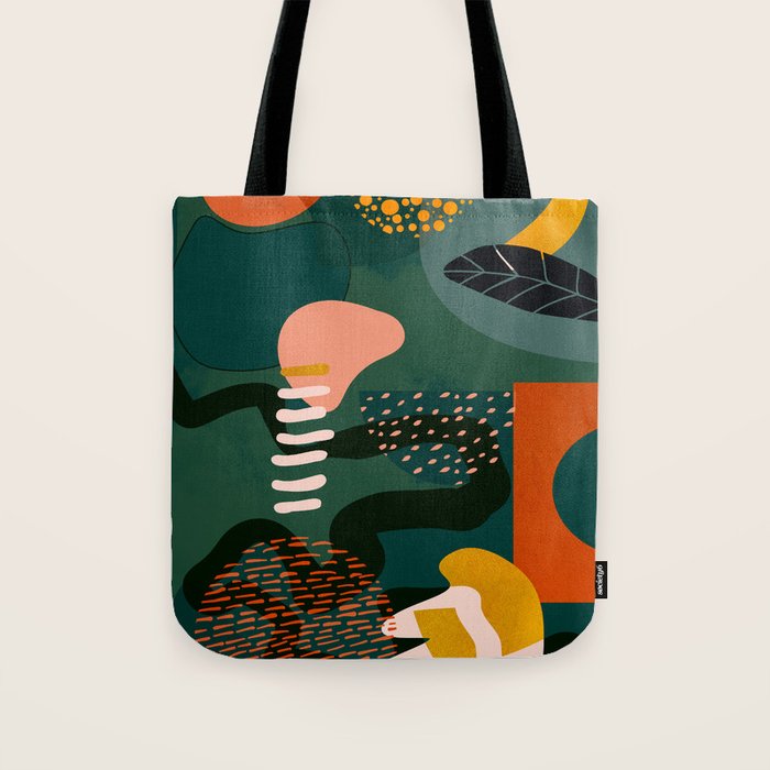 mid century shapes garden party Tote Bag Gallery Image 1