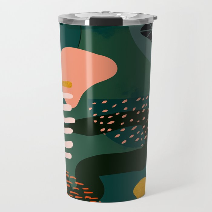 mid century shapes garden party Travel Mug Gallery Image 1