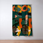 mid century shapes garden party Window Curtain Gallery Image 3