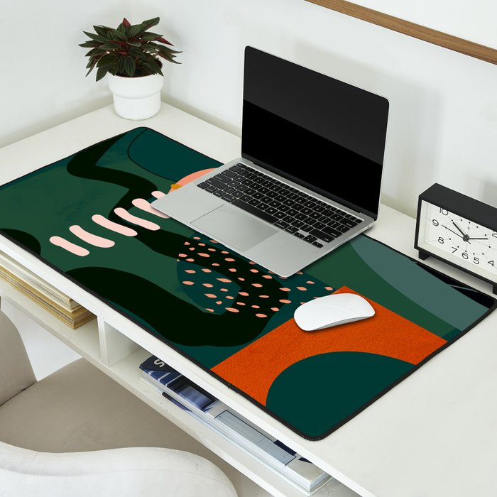 mid century shapes garden party Desk Mat Gallery Image 2