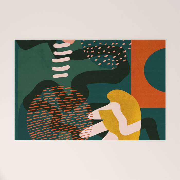 mid century shapes garden party Welcome Mat Gallery Image 1