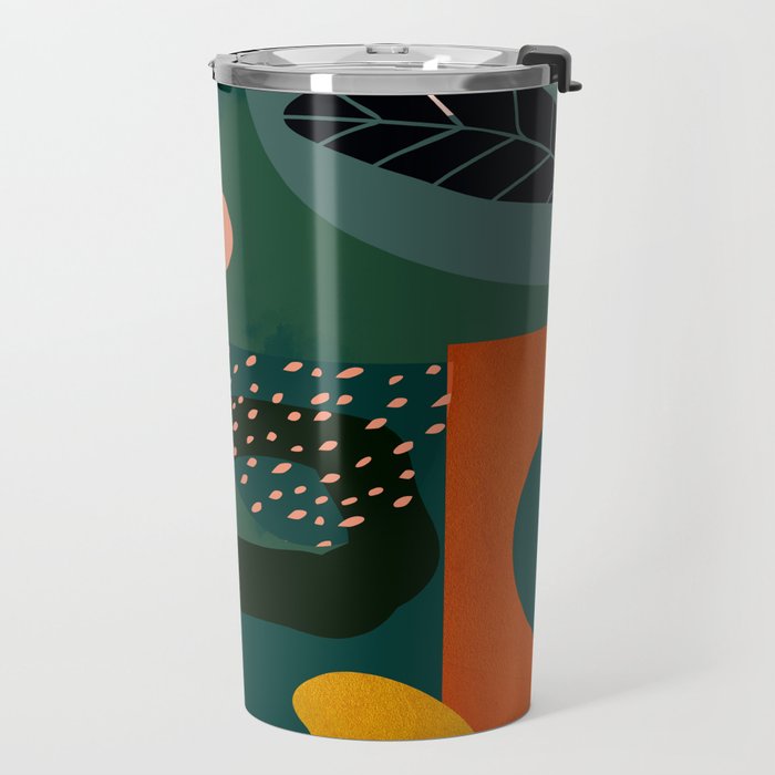 mid century shapes garden party Travel Mug Gallery Image 2