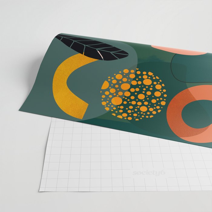 mid century shapes garden party Wrapping Paper Gallery Image 2