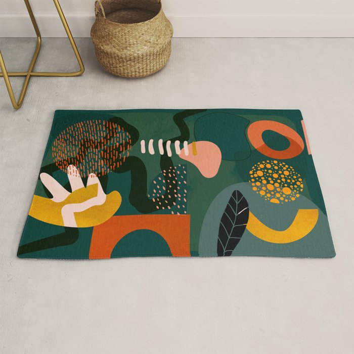 mid century shapes garden party Rug Gallery Image 1