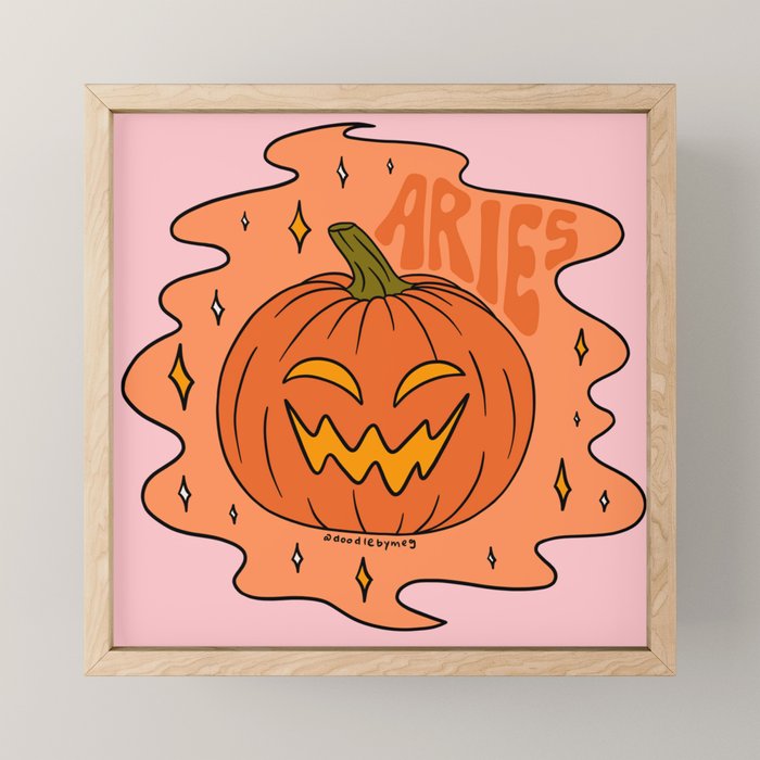 Aries Jack O Lantern Mini Art Print Gallery Image 1