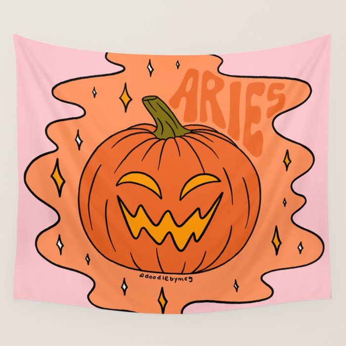 Aries Jack O Lantern Wall Tapestry Gallery Image 4