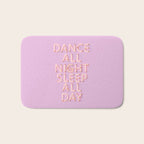 DANCE ALL NIGHT - pink neon typography Bath Mat Gallery Image 1