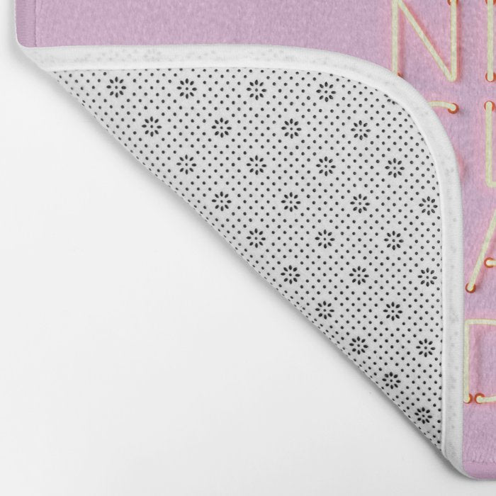 DANCE ALL NIGHT - pink neon typography Bath Mat Gallery Image 2