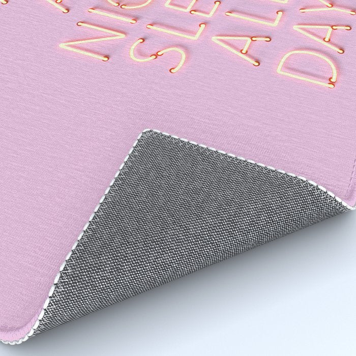 DANCE ALL NIGHT - pink neon typography Rug Gallery Image 4