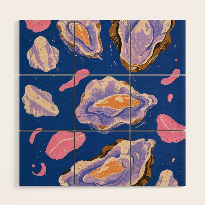 Oceanic Life - Oysters II Wood Wall Art Gallery Image 1