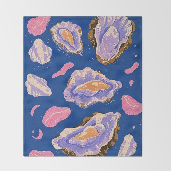 Oceanic Life - Oysters II Throw Blanket Gallery Image 2