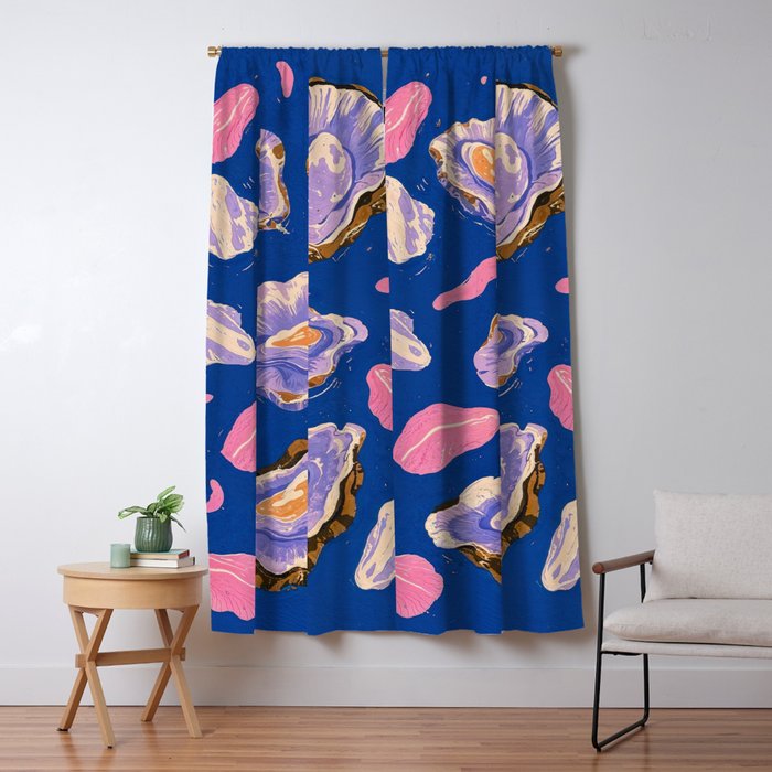 Oceanic Life - Oysters II Window Curtain Gallery Image 1