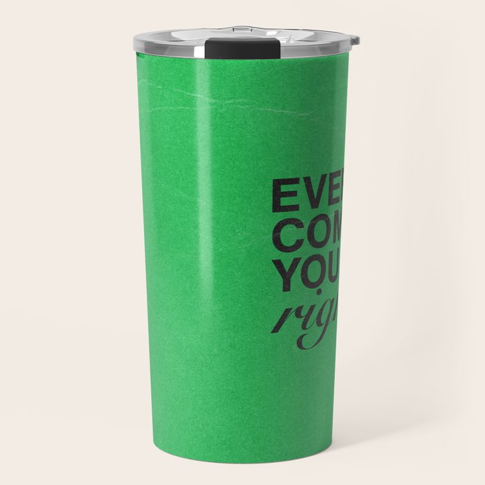 Everything Comes To You At The Right Time (Green) Travel Mug Gallery Image 1