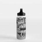 New York Girls in a line, lovely girls on the street - mid century vintage photo Water Bottle Gallery Image 3