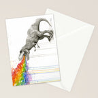 T-Rex Dinosaur Rainbow Puke Taste the Rainbow Watercolor Stationery Card Gallery Image 2
