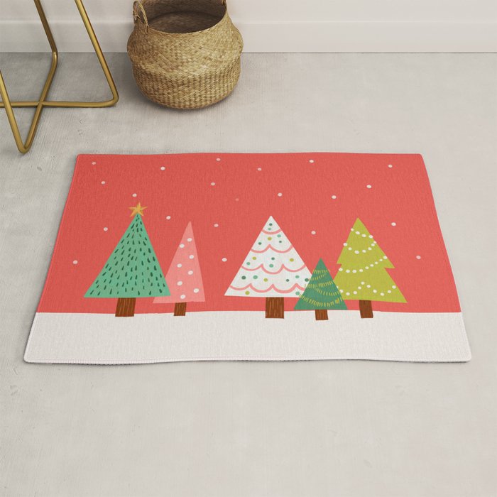 Holly Jolly Trees Rug Gallery Image 1