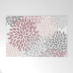 Floral Pattern, Pink, Gray and White Welcome Mat Gallery Image 1