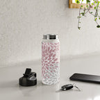 Floral Pattern, Pink, Gray and White Water Bottle Gallery Image 4